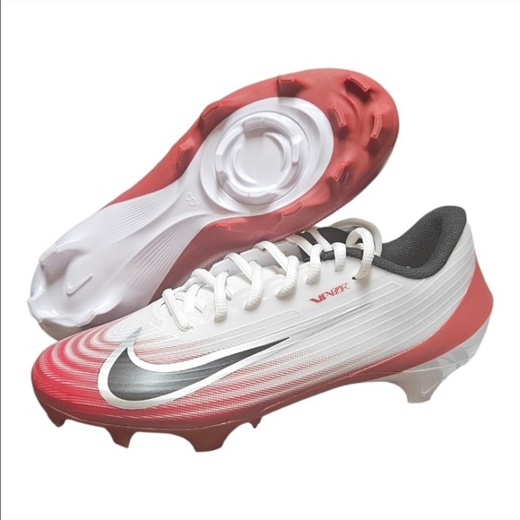Nike Vapor Speed 3 Football Cleats Men's Size 8.5 White Red HM8849-102 New - Picture 1 of 8